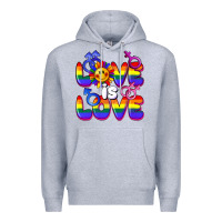 Heather Grey Love is love Premium Hoodie - FaDigitalArtStudio