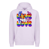 Lilac Love is love Premium Hoodie - FaDigitalArtStudio