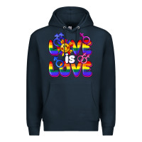 Navy Love is love Premium Hoodie - FaDigitalArtStudio