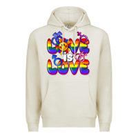 Oatmeal Heather Love is love Premium Hoodie - FaDigitalArtStudio