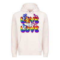 Pale Pink Love is love Premium Hoodie - FaDigitalArtStudio