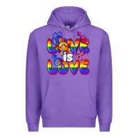 Purple Love is love Premium Hoodie - FaDigitalArtStudio