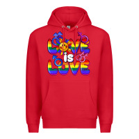 Red Love is love Premium Hoodie - FaDigitalArtStudio