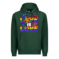 Sports Green Love is love Premium Hoodie - FaDigitalArtStudio