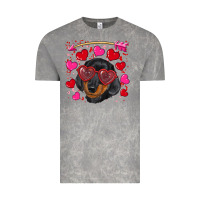 Cloud Rock valentine's day  dachshund puppy Vintage Tee - RanaPortraitStore