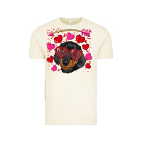 Vintage Arctic valentine's day  dachshund puppy Vintage Tee - RanaPortraitStore