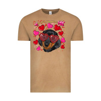 Vintage Camel valentine's day  dachshund puppy Vintage Tee - RanaPortraitStore