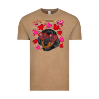 Valentine's Day  Dachshund Puppy Vintage Tee | Teevron