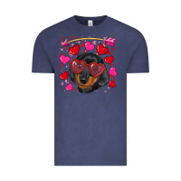 Vintage Denim valentine's day  dachshund puppy Vintage Tee - RanaPortraitStore