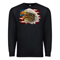 Black Western American Flag Eagle Premium Sweatshirt - LillyAllenDesigns