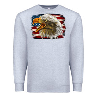 Heather Grey Western American Flag Eagle Premium Sweatshirt - LillyAllenDesigns