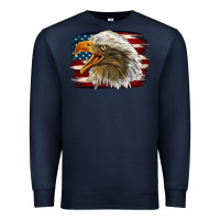 Navy Western American Flag Eagle Premium Sweatshirt - LillyAllenDesigns