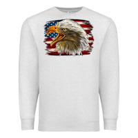 Oatmeal Heather Western American Flag Eagle Premium Sweatshirt - LillyAllenDesigns