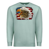 Seafoam Western American Flag Eagle Premium Sweatshirt - LillyAllenDesigns