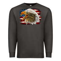 Smoke Western American Flag Eagle Premium Sweatshirt - LillyAllenDesigns