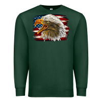 Sports Green Western American Flag Eagle Premium Sweatshirt - LillyAllenDesigns