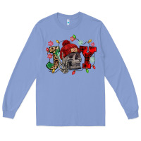 Colony Blue Christmas Joy skeleton Long Sleeve Tee - NancyCooperArtShop