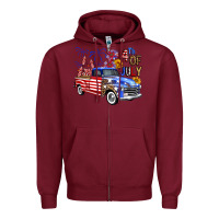 Burgundy Western Truck Fourth Of July America Zipper Hoodie - FaDigitalArtStudio