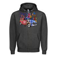 Western Truck Fourth Of July America Zipper Hoodie | Teevron