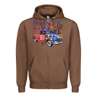 Chestnut Western Truck Fourth Of July America Zipper Hoodie - FaDigitalArtStudio
