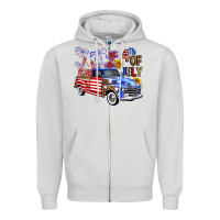 Dove Grey Western Truck Fourth Of July America Zipper Hoodie - FaDigitalArtStudio