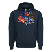 Navy Western Truck Fourth Of July America Zipper Hoodie - FaDigitalArtStudio