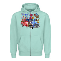 Seafoam Western Truck Fourth Of July America Zipper Hoodie - FaDigitalArtStudio
