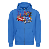 True Royal Western Truck Fourth Of July America Zipper Hoodie - FaDigitalArtStudio