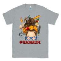 Heather Grey messy bun teacher life Classic Tee - RanaPortraitStore