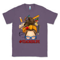 Lavender messy bun teacher life Classic Tee - RanaPortraitStore