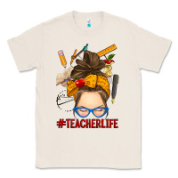 Natural messy bun teacher life Classic Tee - RanaPortraitStore