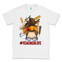 White messy bun teacher life Classic Tee - RanaPortraitStore