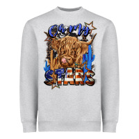 Heather Grey oh my stars Heavyweight Sweatshirt - CowGirlArtShop