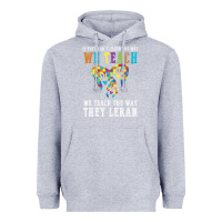Heather Grey Autism Awareness Teacher Heavyweight Hoodie - CowhideDigitalArt