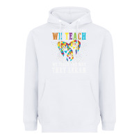White Autism Awareness Teacher Heavyweight Hoodie - CowhideDigitalArt