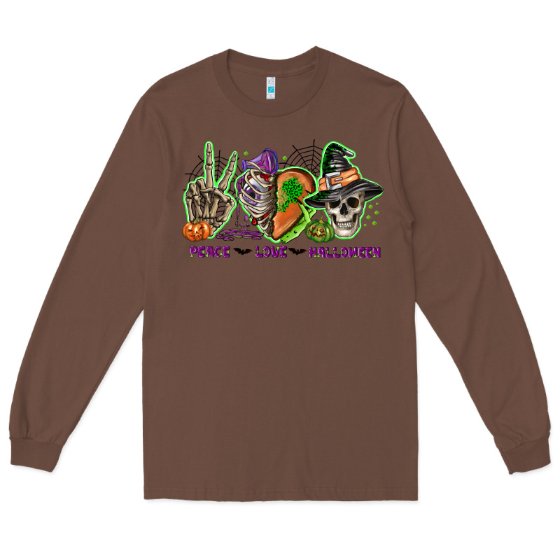 Peace Love Halloween Long Sleeve Tee by NancyCooperArtShop | Teevron