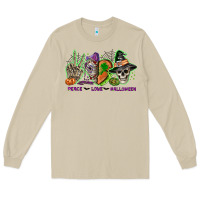 Mushroom Peace love Halloween Long Sleeve Tee - NancyCooperArtShop