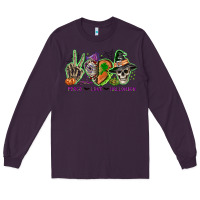 Plum Peace love Halloween Long Sleeve Tee - NancyCooperArtShop