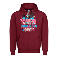 Burgundy American heart southern soul 4th of july Zipper Hoodie - FaDigitalArtStudio