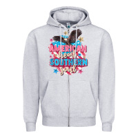 Heather Grey American heart southern soul 4th of july Zipper Hoodie - FaDigitalArtStudio