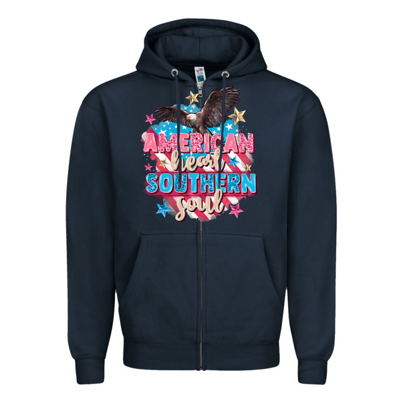 American Heart Southern Soul 4th Of July Zipper Hoodie by FaDigitalArtStudio | Teevron