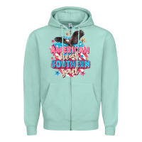 Seafoam American heart southern soul 4th of july Zipper Hoodie - FaDigitalArtStudio