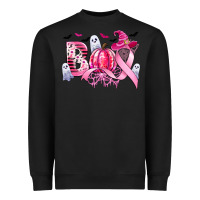 Black boo pink pumpkin witch breast cancer Heavyweight Sweatshirt - CowGirlArtShop