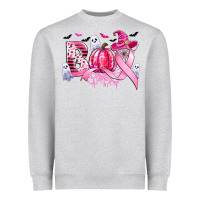 Heather Grey boo pink pumpkin witch breast cancer Heavyweight Sweatshirt - CowGirlArtShop