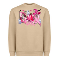 Mushroom boo pink pumpkin witch breast cancer Heavyweight Sweatshirt - CowGirlArtShop