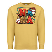 Antique Gold Baseball nana leopard frame Premium Sweatshirt - LillyAllenDesigns