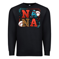 Black Baseball nana leopard frame Premium Sweatshirt - LillyAllenDesigns