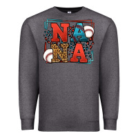 Charcoal Heather Baseball nana leopard frame Premium Sweatshirt - LillyAllenDesigns
