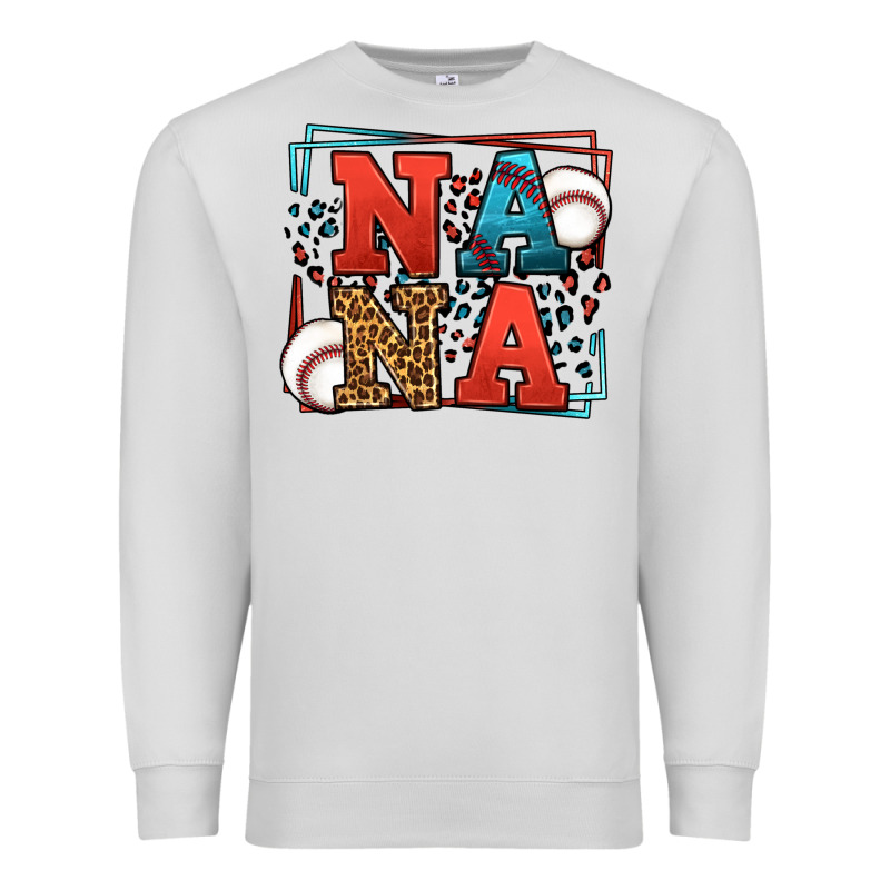 Baseball Nana Leopard Frame Premium Sweatshirt by LillyAllenDesigns | Teevron