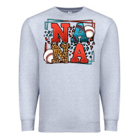 Heather Grey Baseball nana leopard frame Premium Sweatshirt - LillyAllenDesigns